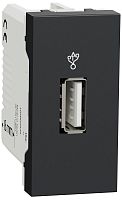 Розетка USB тип A без рамки Schneider Electric Unica Modular 1-м. 1 мод. 2400мА антрацит картинка